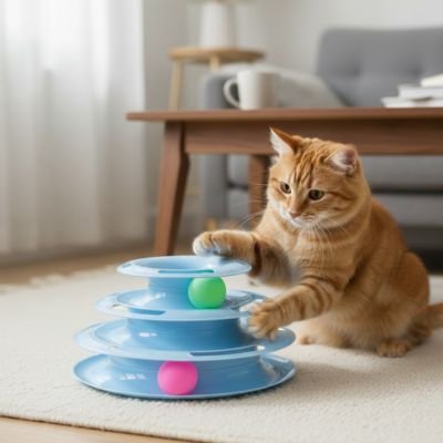 jouet pour chat transforme bleu