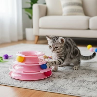 jouet pour chat niveaux superposes